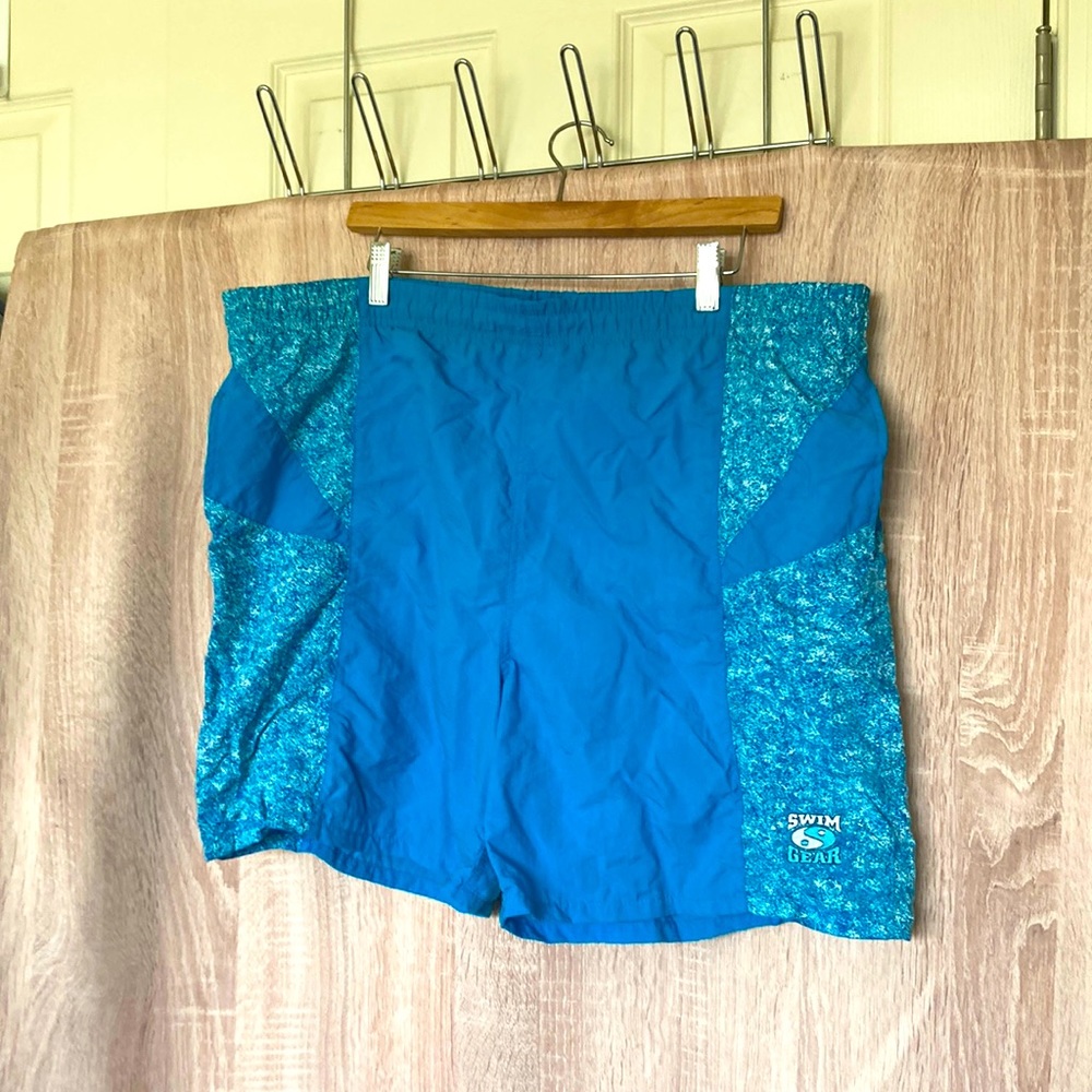 Vtg 90s blue swim trunks, Sz L
